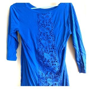 Loveappella blue lace blouse Size XL